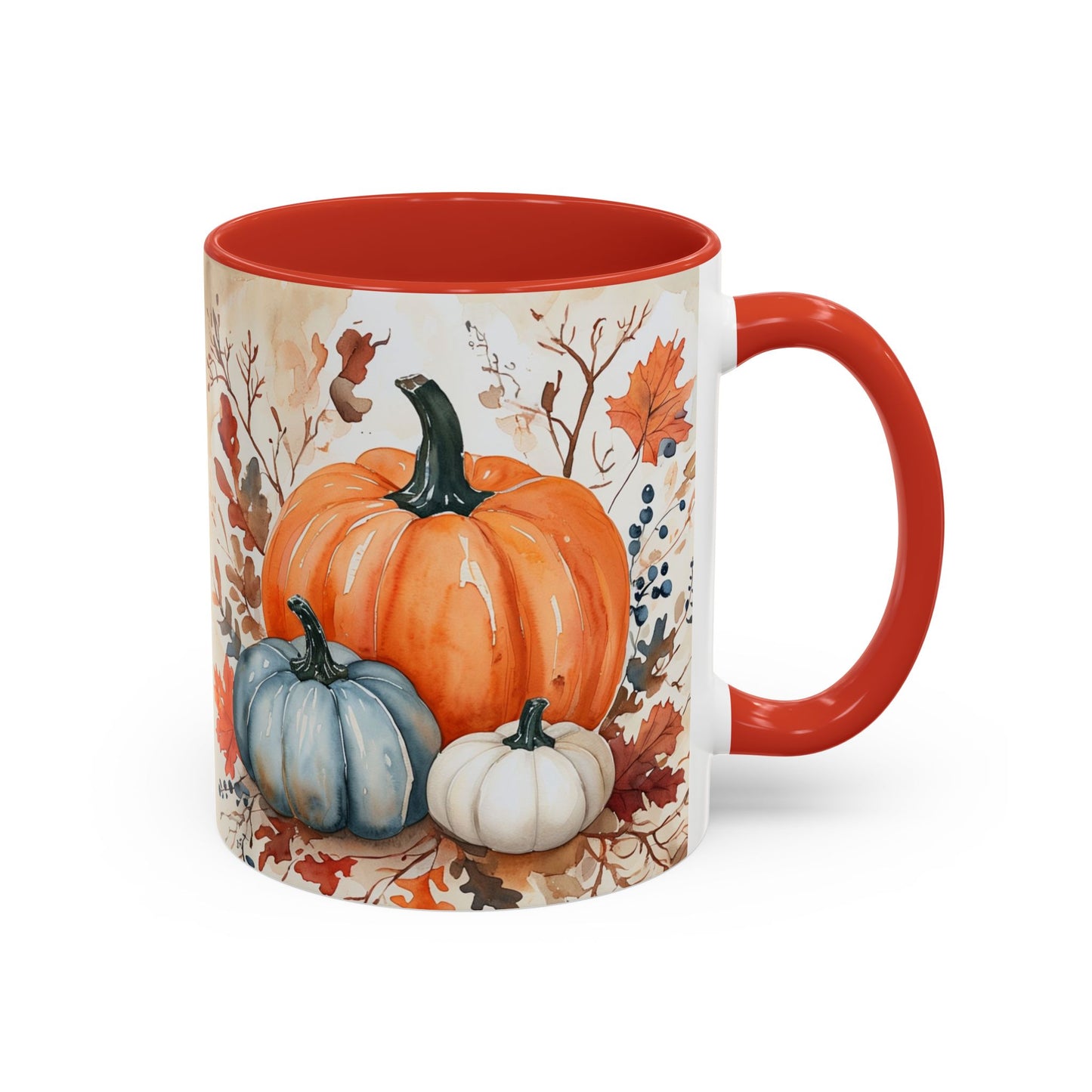 Pumpkin Fall Mug, Autumn Harvest Coffee Cup with Rustic Pumpkin Design