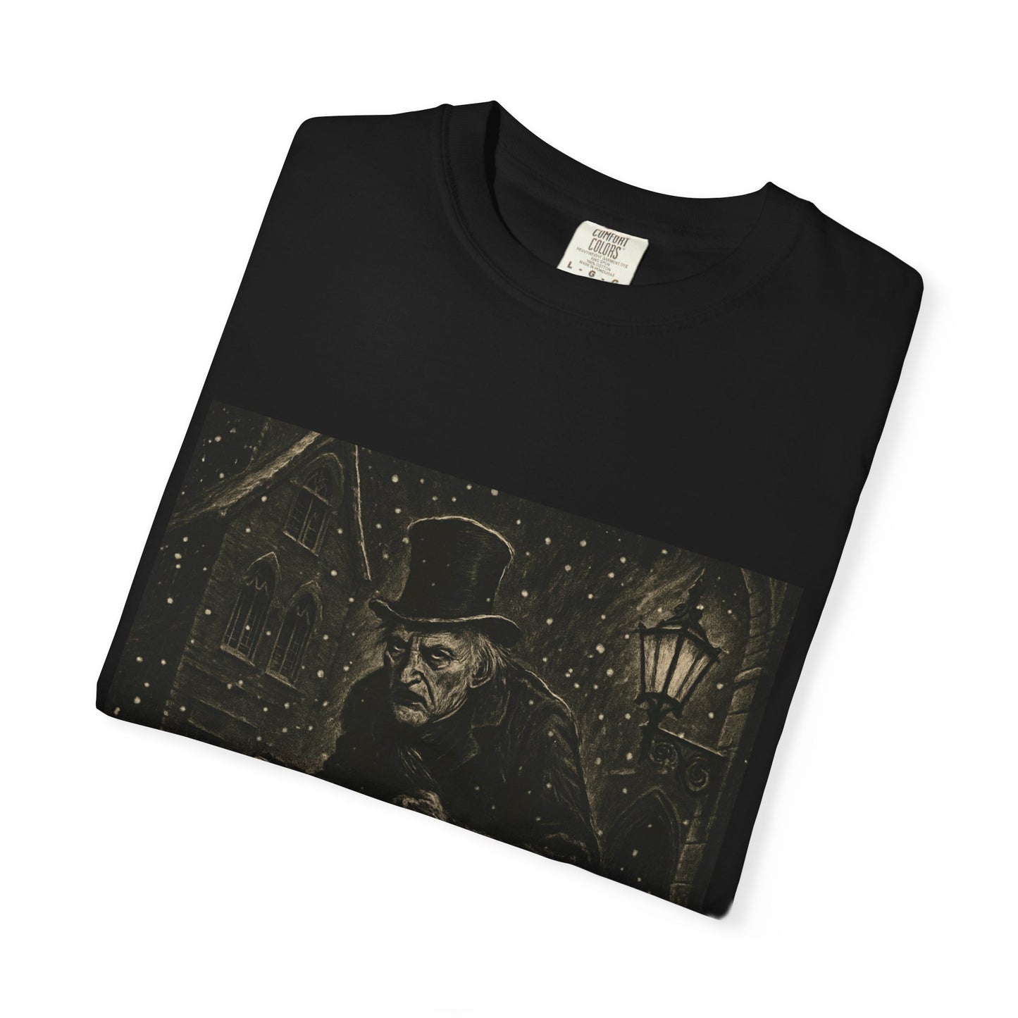 Gothic Scrooge T Shirt Dark Christmas Carol Shirt Vintage Haunted Dickens Tee Unisex Garment Dyed T shirt
