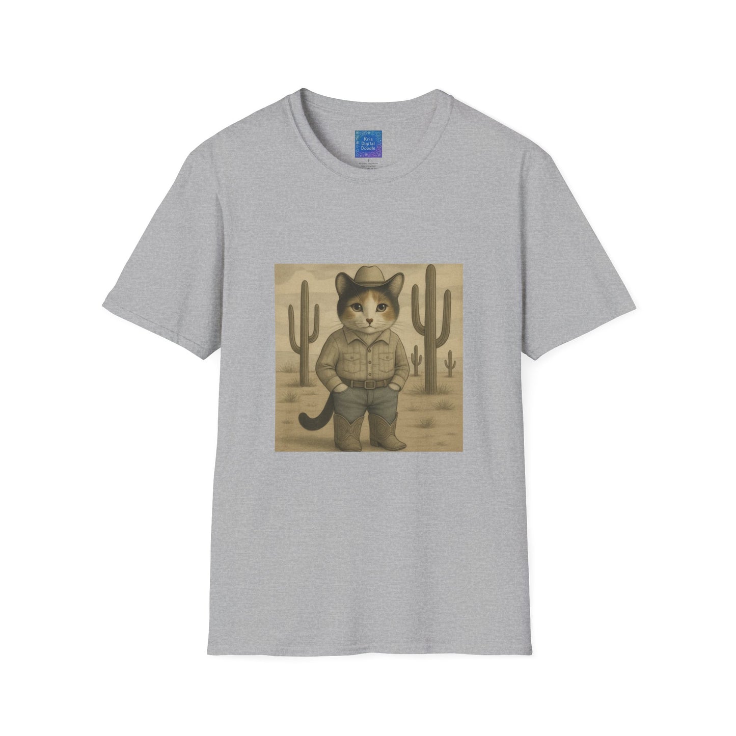 Cowboy Cat Western Graphic T-Shirt, Vintage Country Style Tee