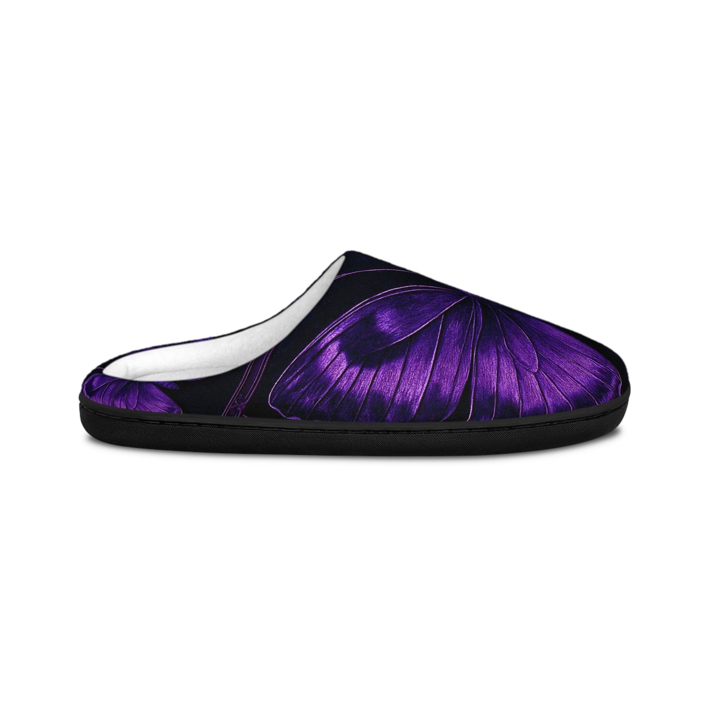 Purple Butterfly Slippers Cozy Indoor Shoes with Bold Design