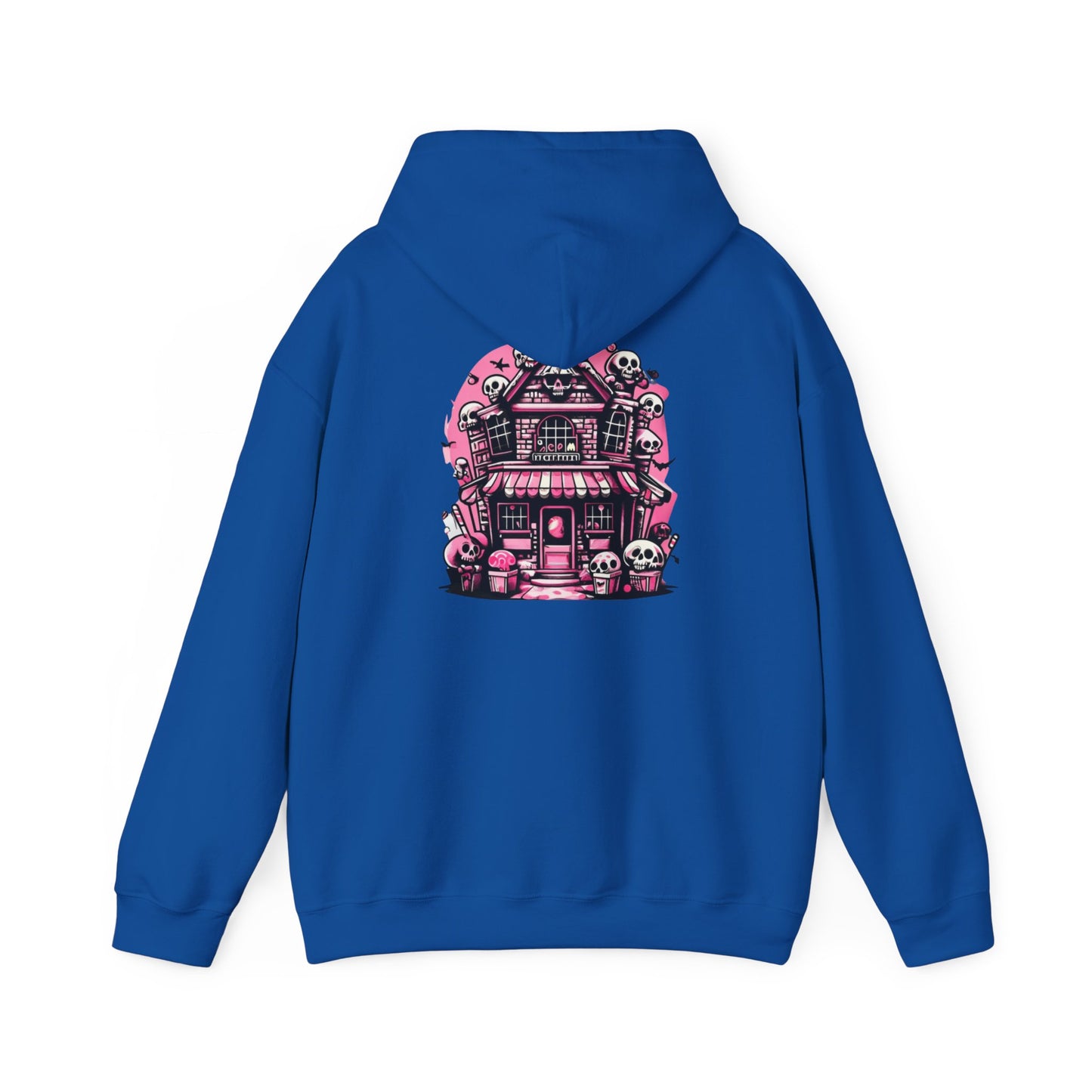 Haunted Candy Shop Hoodie Spooky Halloween Skull House Graphic Sweatshirt Unisex Heavy Blend™ Hooded Sweatshirt