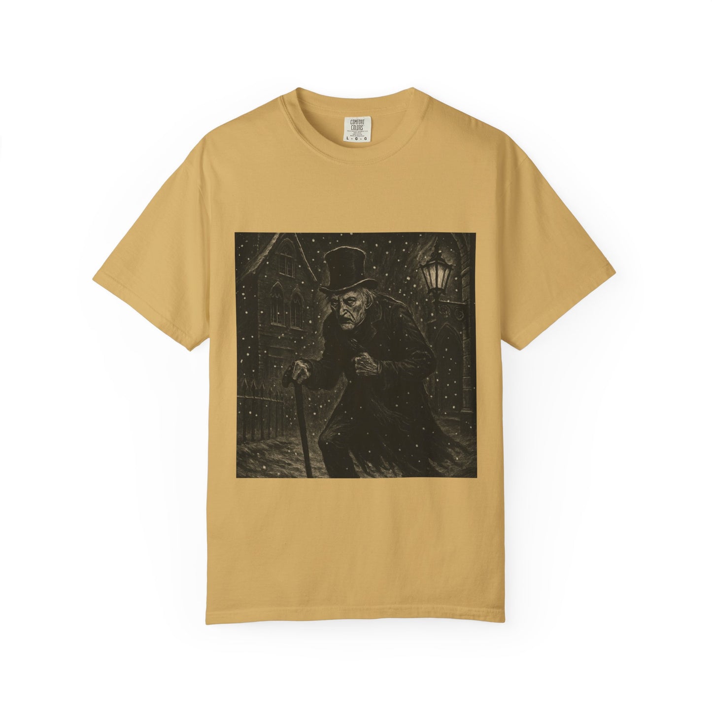Gothic Scrooge T Shirt Dark Christmas Carol Shirt Vintage Haunted Dickens Tee Unisex Garment Dyed T shirt