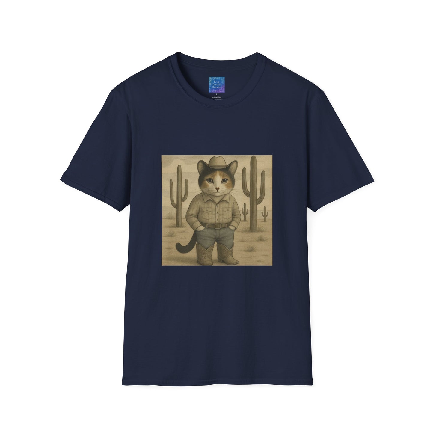 Cowboy Cat Western Graphic T-Shirt, Vintage Country Style Tee