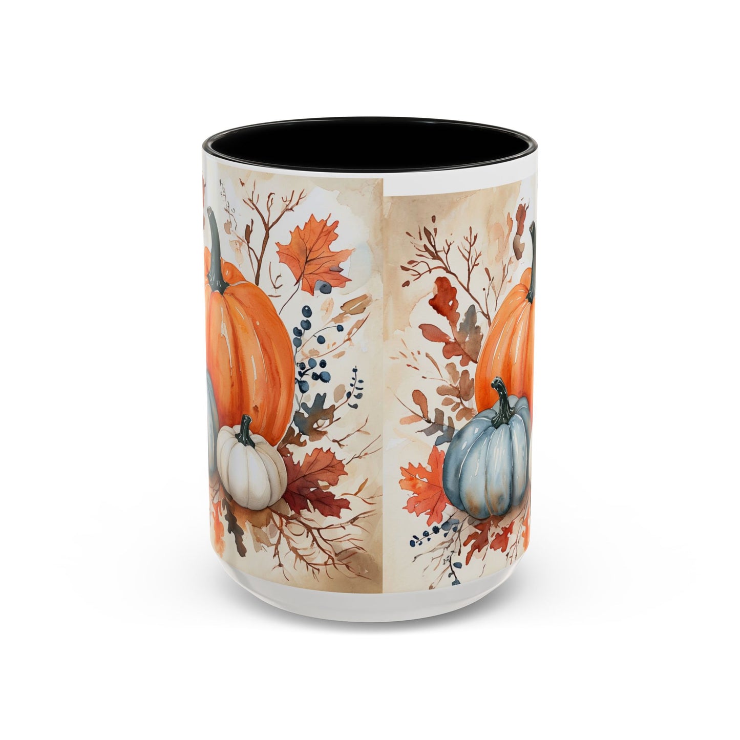 Pumpkin Fall Mug, Autumn Harvest Coffee Cup with Rustic Pumpkin Design
