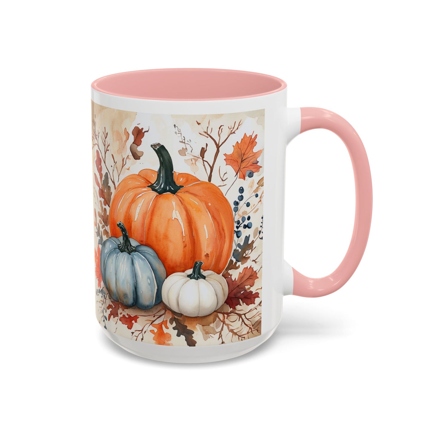Pumpkin Fall Mug, Autumn Harvest Coffee Cup with Rustic Pumpkin Design