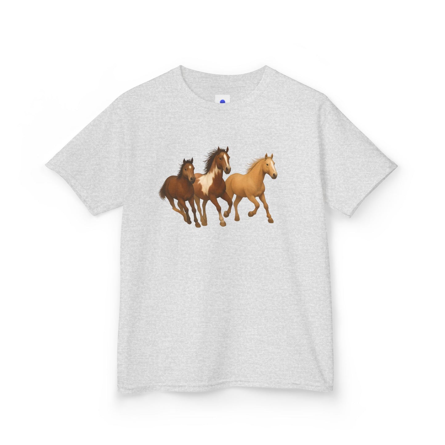 Kids Three Horse T shirt, Western, country, cute, Heavy Tee, fall, gallop, freedom