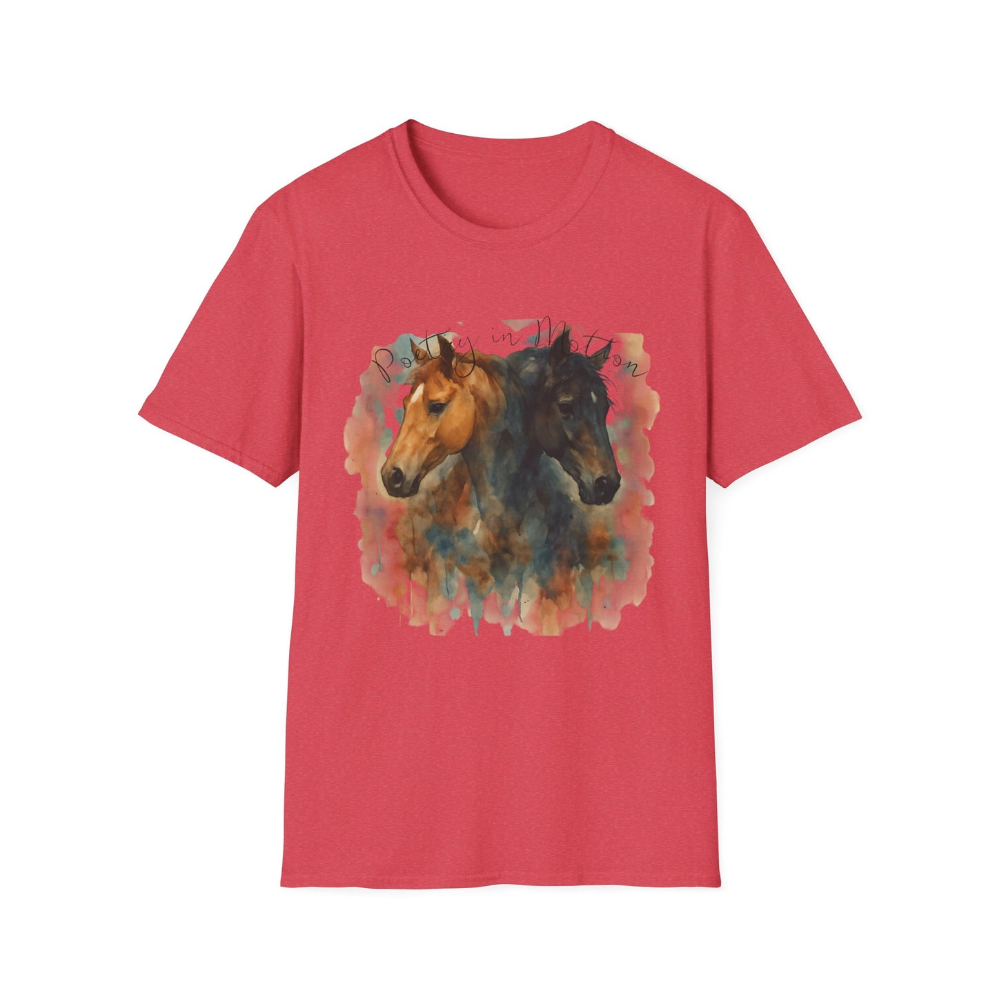 Poetry in Motion Horse T-Shirt Watercolor Horse Lover Shirt Artistic Equestrian Tee Gift for Women Unisex Soft style T-Shirt