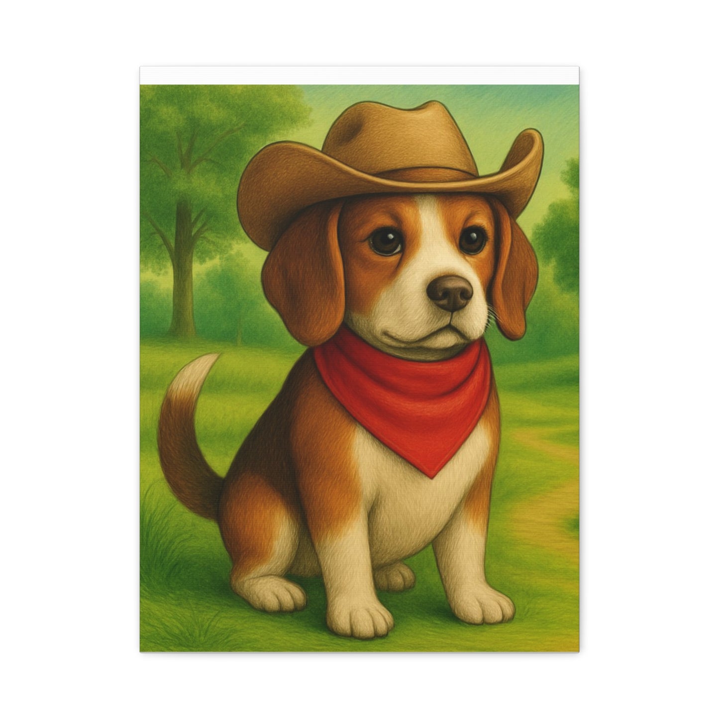 Canvas Wall Art, Country Dog Matte Print, Farm Nursery Decor, Cowboy Dog Barn Picture, 8x10 Rustic Farmhouse Painting, Western Home Decor,