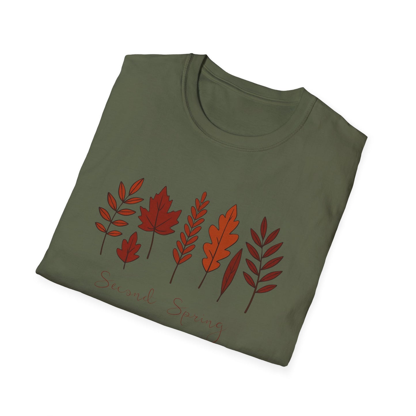 Second Spring Fall Shirt Autumn Leaves TShirt Neutral Cozy Thanksgiving Tee Fall Graphic Tee for Women Unisex TShirt
