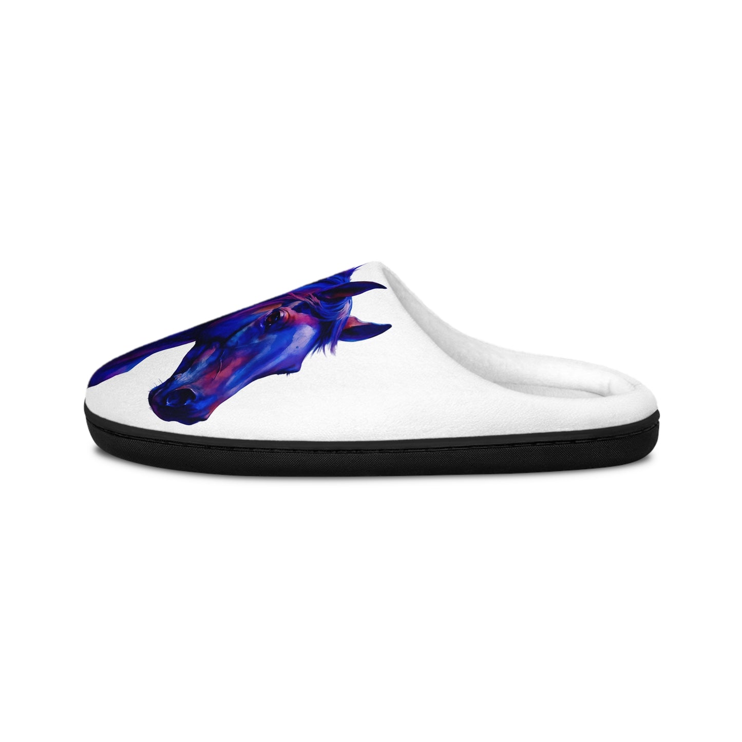 Western Horse Slippers Cozy Indoor House Shoes with Purple Horse Art
