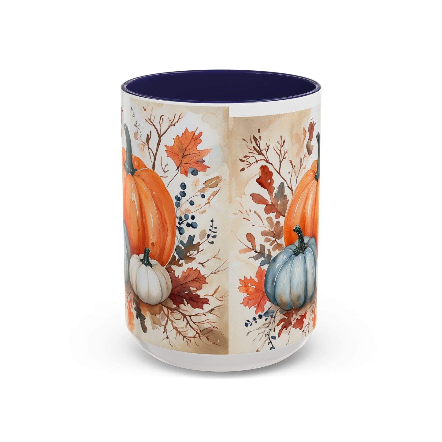 Pumpkin Fall Mug, Autumn Harvest Coffee Cup with Rustic Pumpkin Design