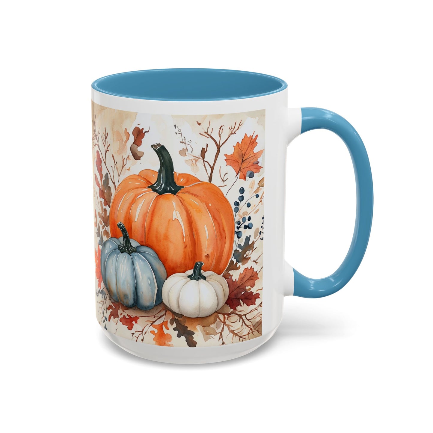Pumpkin Fall Mug, Autumn Harvest Coffee Cup with Rustic Pumpkin Design