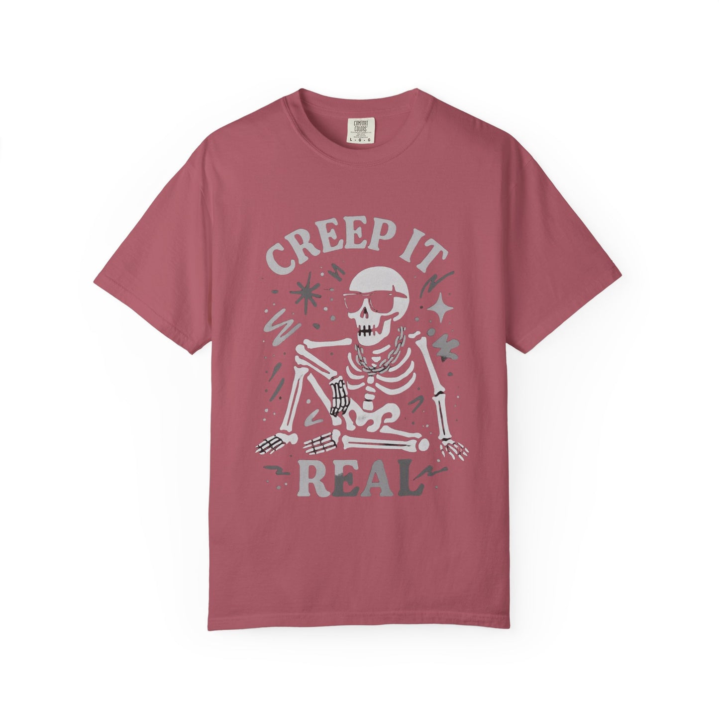 Creep It Real Skeleton T Shirt Funny Urban Halloween Graphic Tee Unisex Black Spooky T Shirt Unisex Garment Dyed Tshirt Men Women