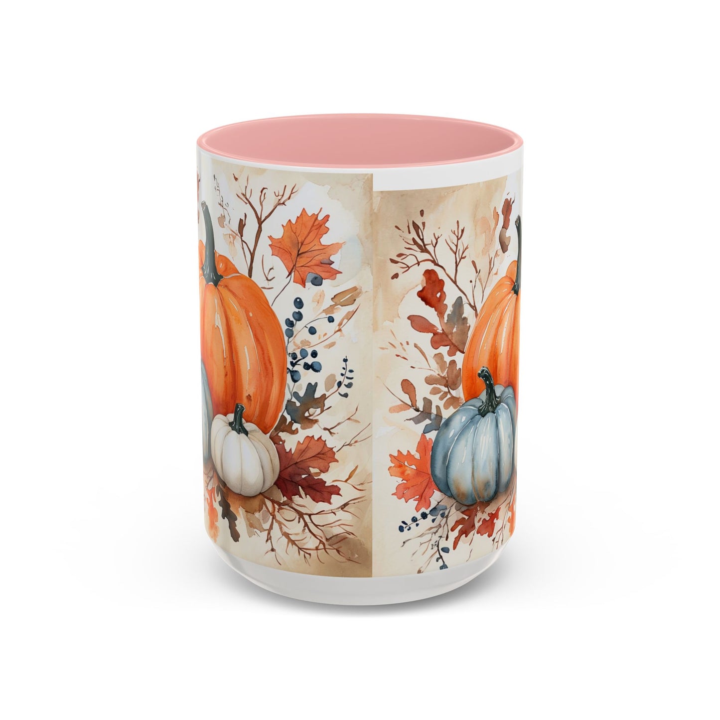 Pumpkin Fall Mug, Autumn Harvest Coffee Cup with Rustic Pumpkin Design