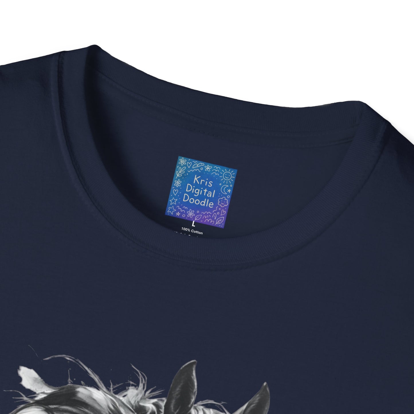 Black and White Horse Graphic T-Shirt Artistic Equestrian Tee