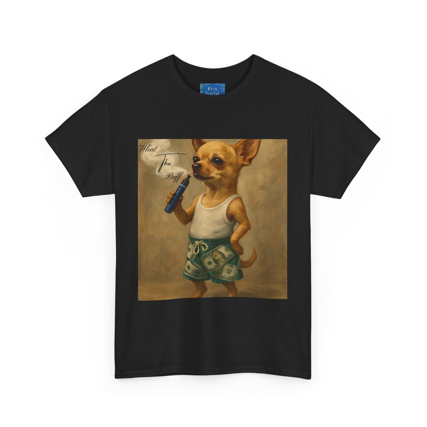 Urban What the Puff Chihuahua Streetwear Vape Graphic Tee