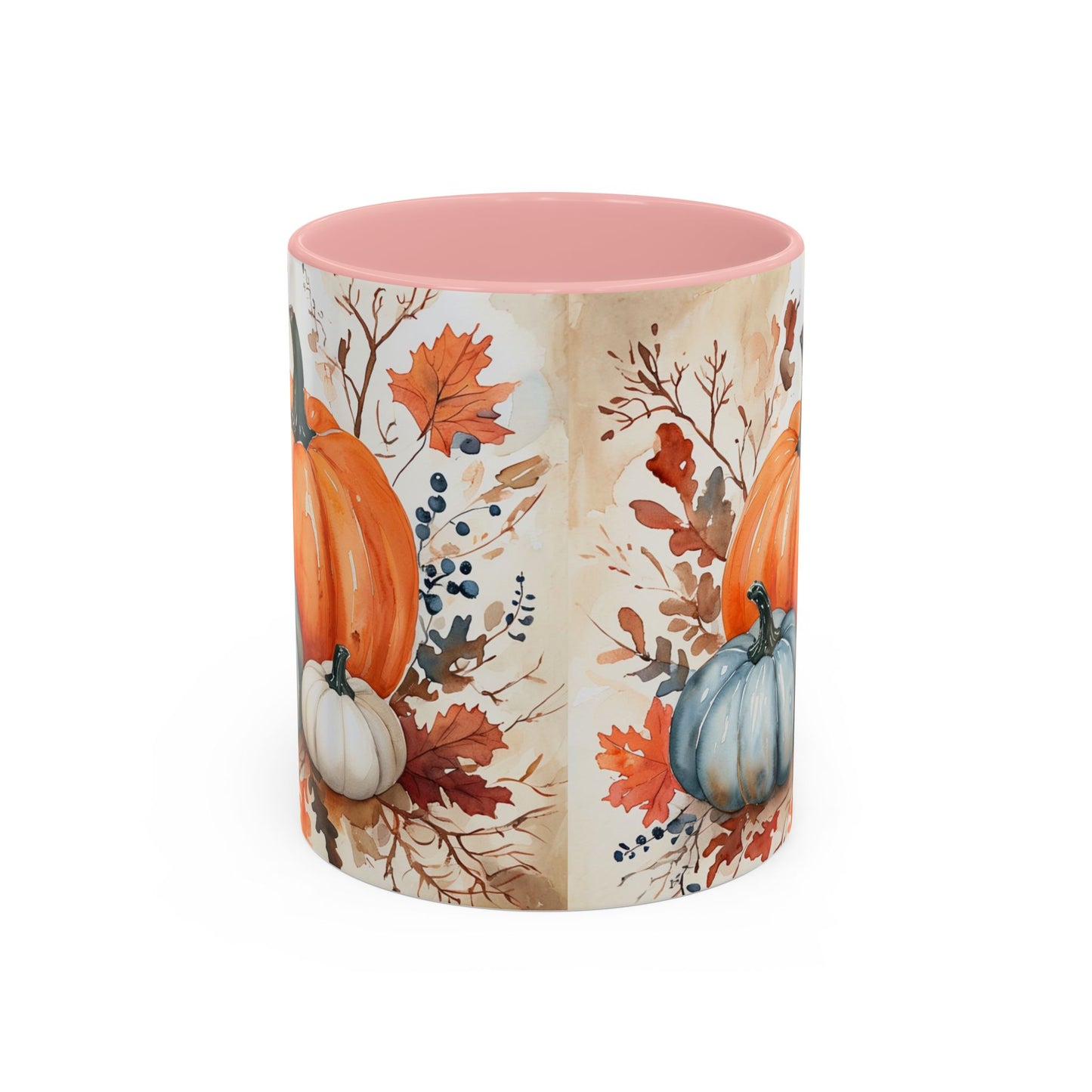 Pumpkin Fall Mug, Autumn Harvest Coffee Cup with Rustic Pumpkin Design