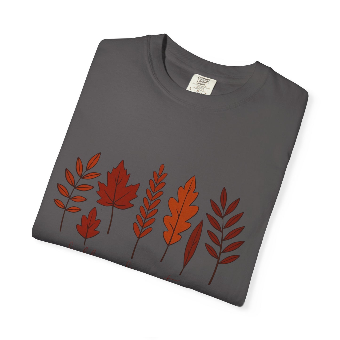 Falling for Autumn Shirt Cozy Fall Leaves Graphic Tee for Seasonal Outfits Unisex Garment Dyed T shirt