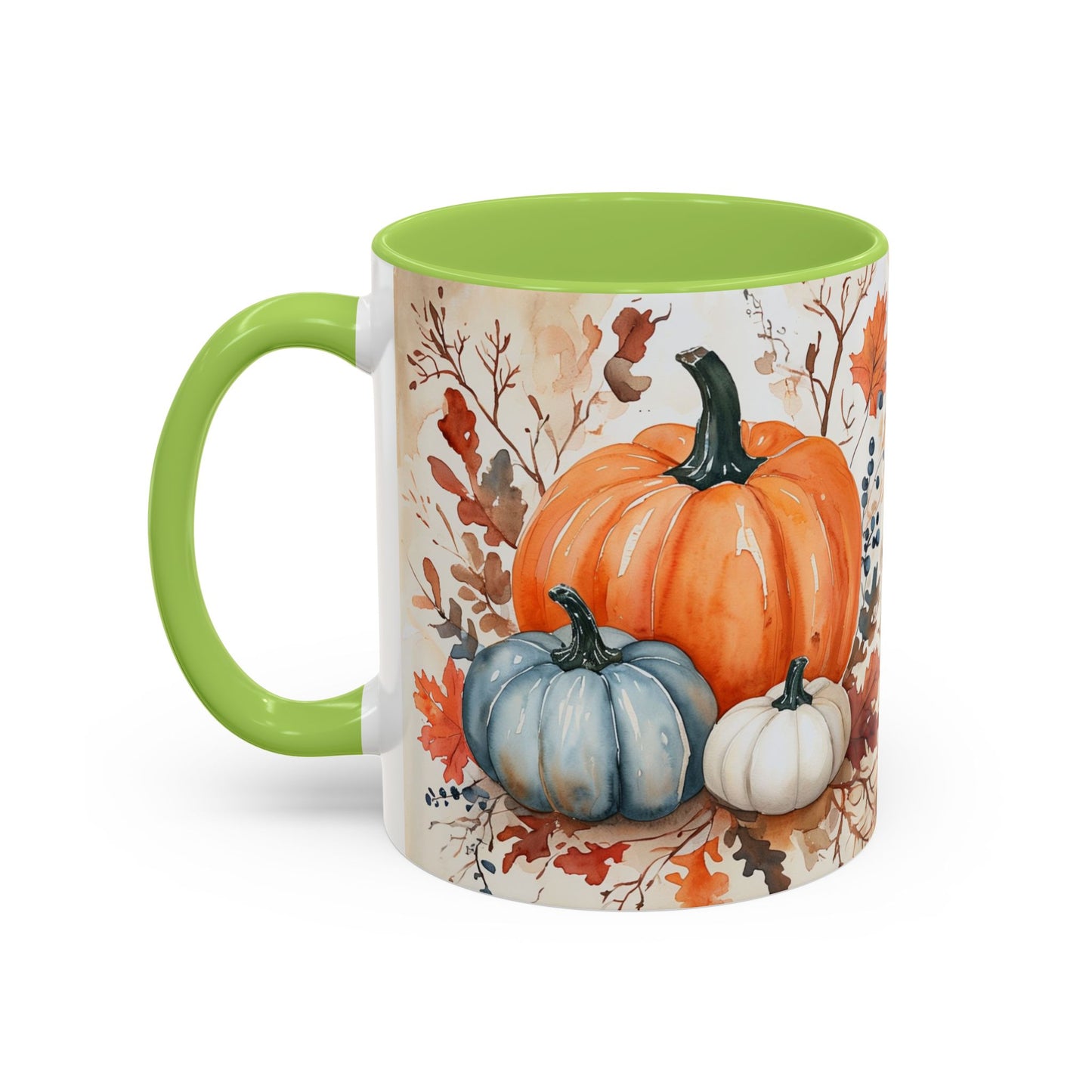 Pumpkin Fall Mug, Autumn Harvest Coffee Cup with Rustic Pumpkin Design