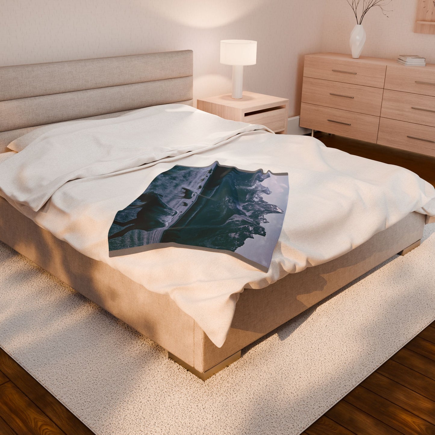 Wild Elk in Mountain Valley Blanket | Scenic Nature Lodge Throw