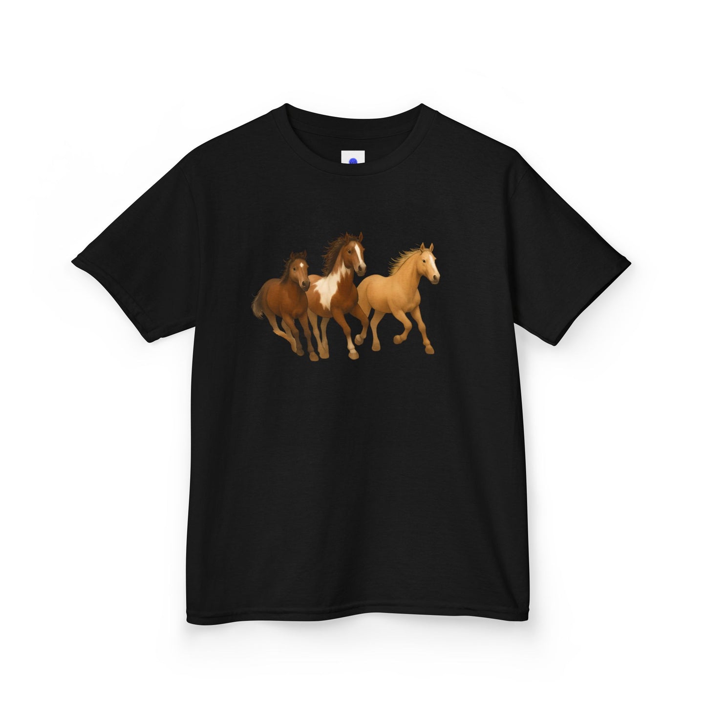 Kids Three Horse T shirt, Western, country, cute, Heavy Tee, fall, gallop, freedom
