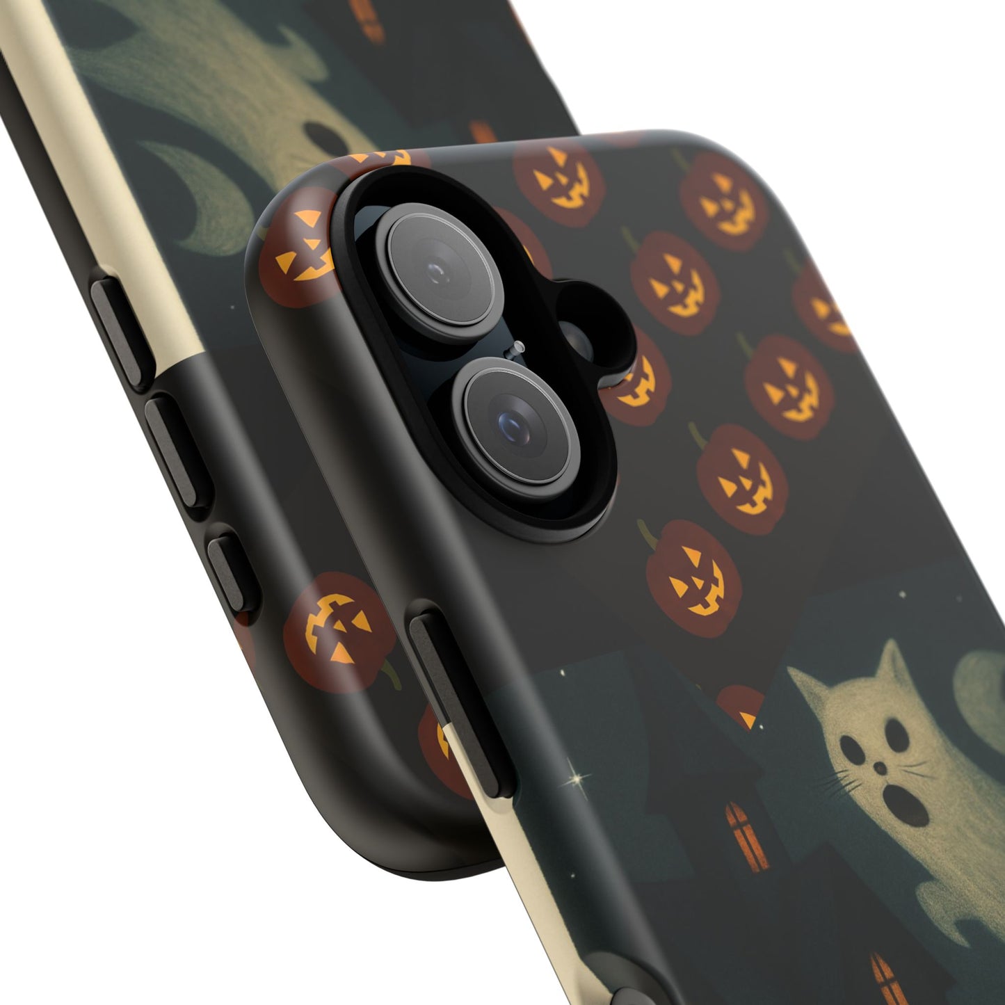 Phone Case, Halloween Haunted House Cat Ghost iPhone 16, 15, 14, Pixel 8, 6 Samsung Galaxy 25, 24, 23