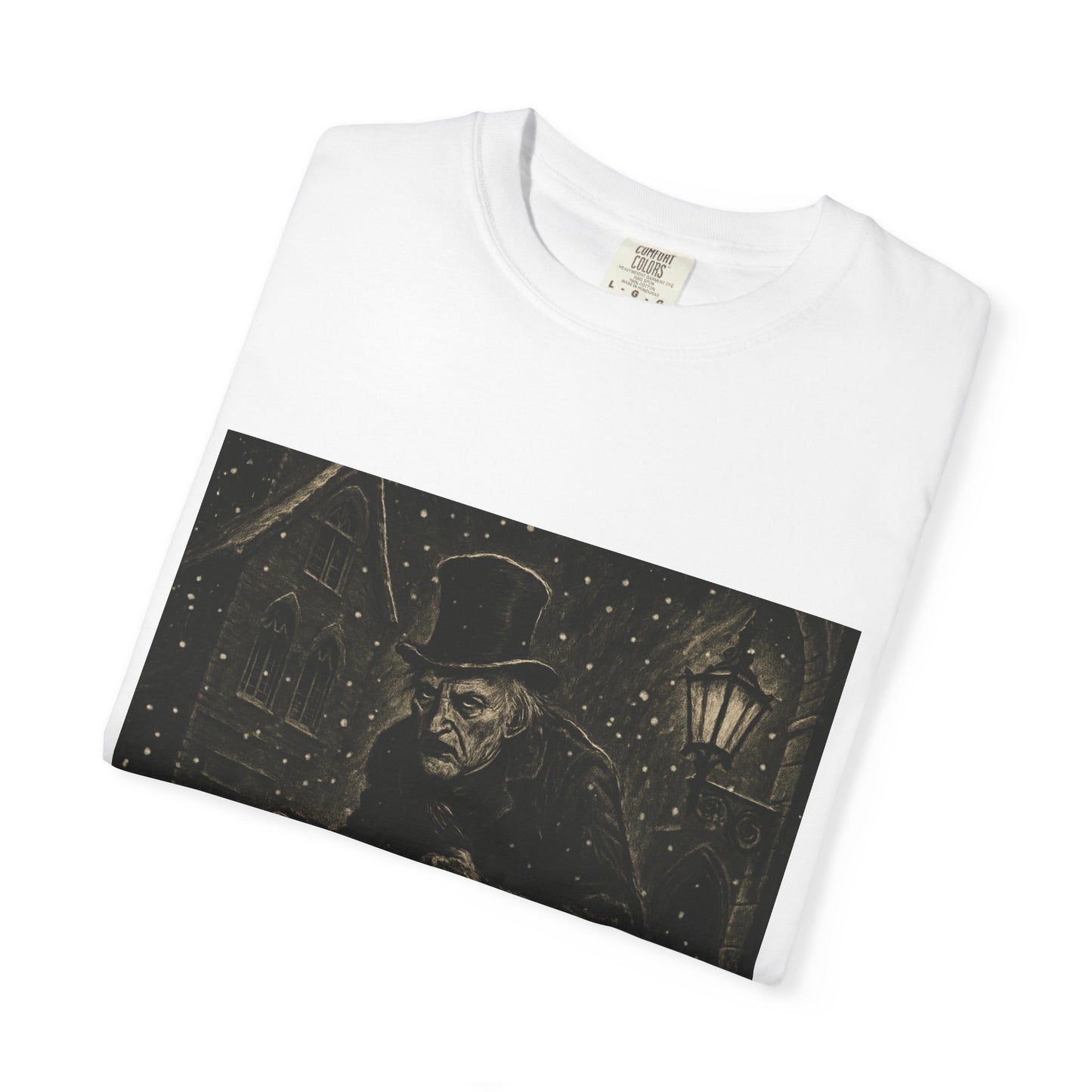 Gothic Scrooge T Shirt Dark Christmas Carol Shirt Vintage Haunted Dickens Tee Unisex Garment Dyed T shirt