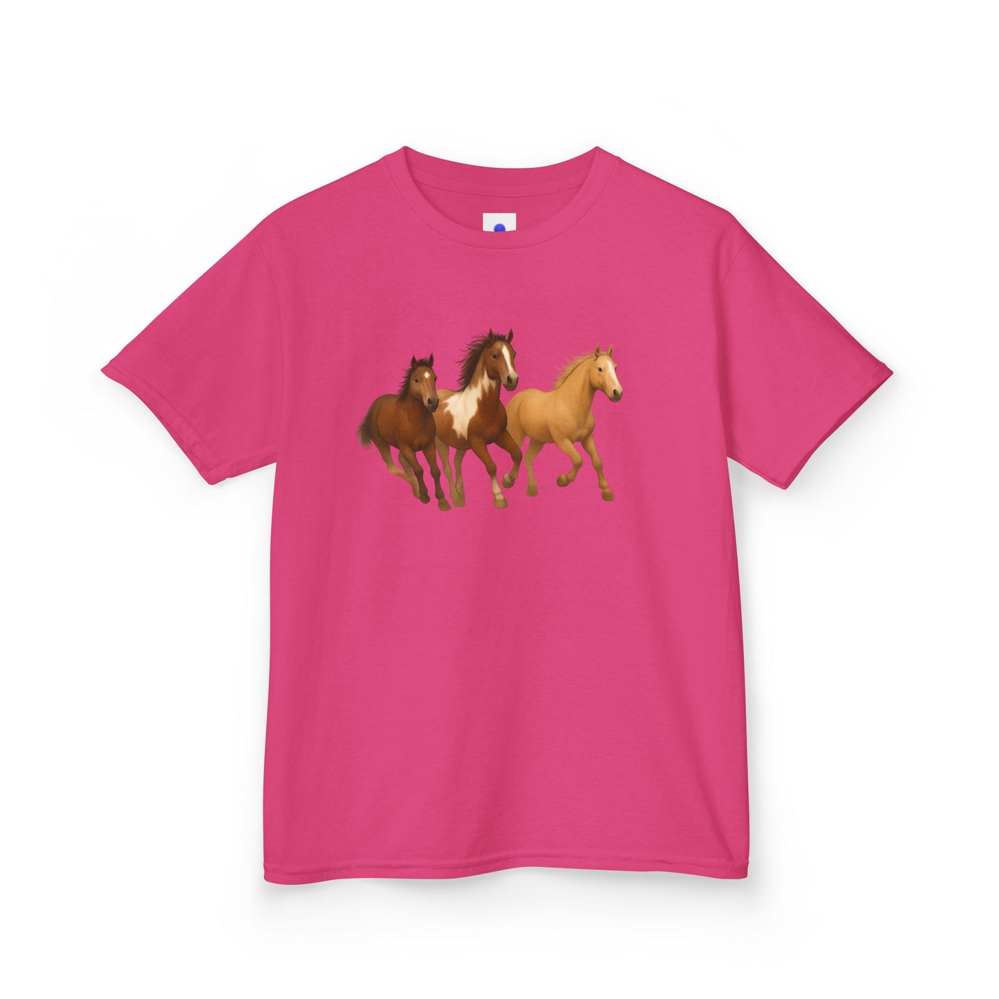 Kids Three Horse T shirt, Western, country, cute, Heavy Tee, fall, gallop, freedom