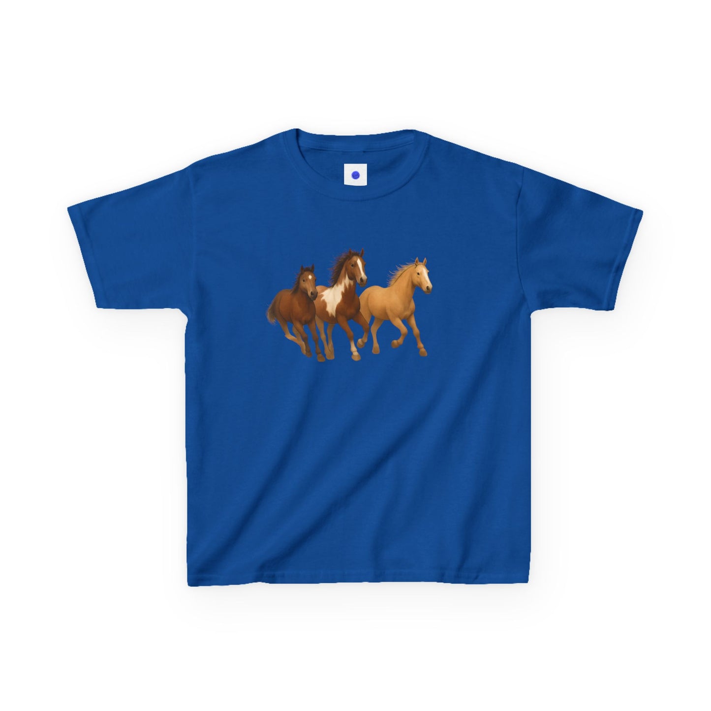 Kids Three Horse T shirt, Western, country, cute, Heavy Tee, fall, gallop, freedom