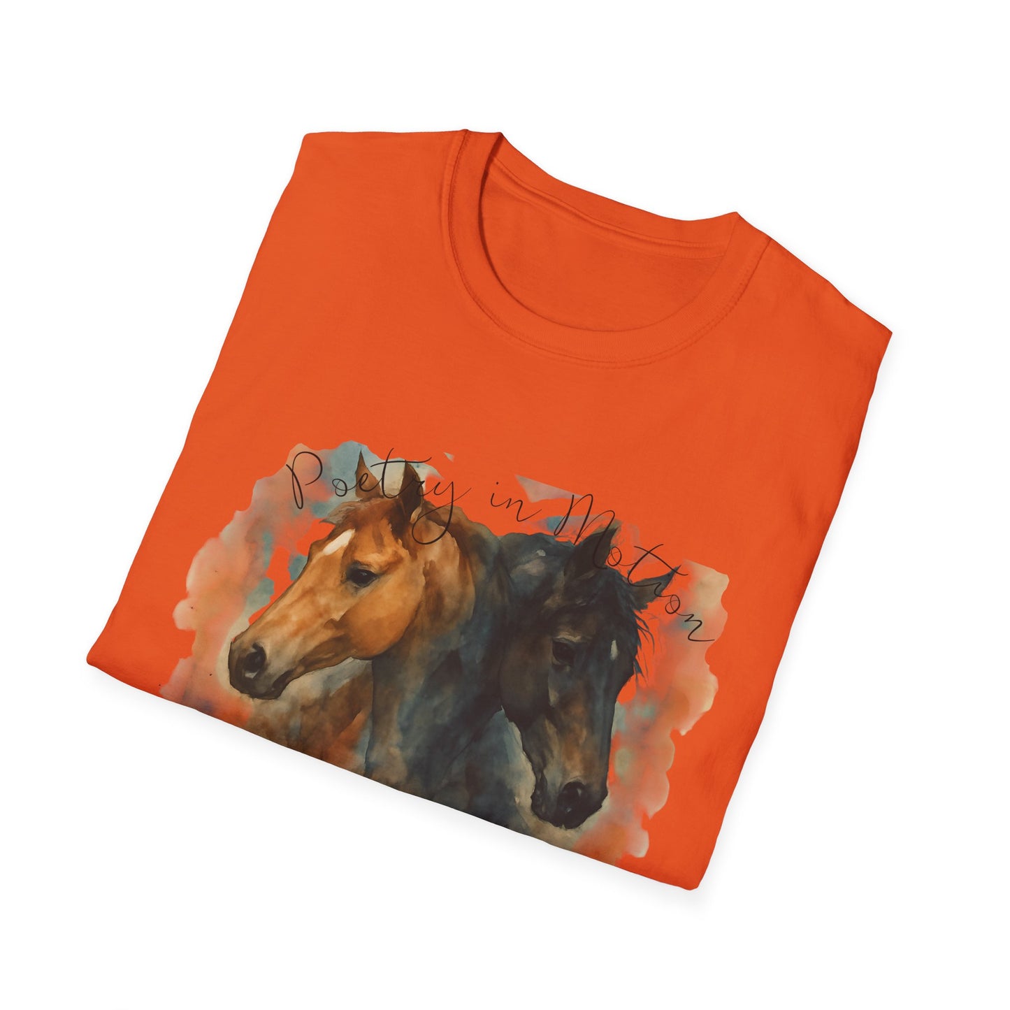 Poetry in Motion Horse T-Shirt Watercolor Horse Lover Shirt Artistic Equestrian Tee Gift for Women Unisex Soft style T-Shirt