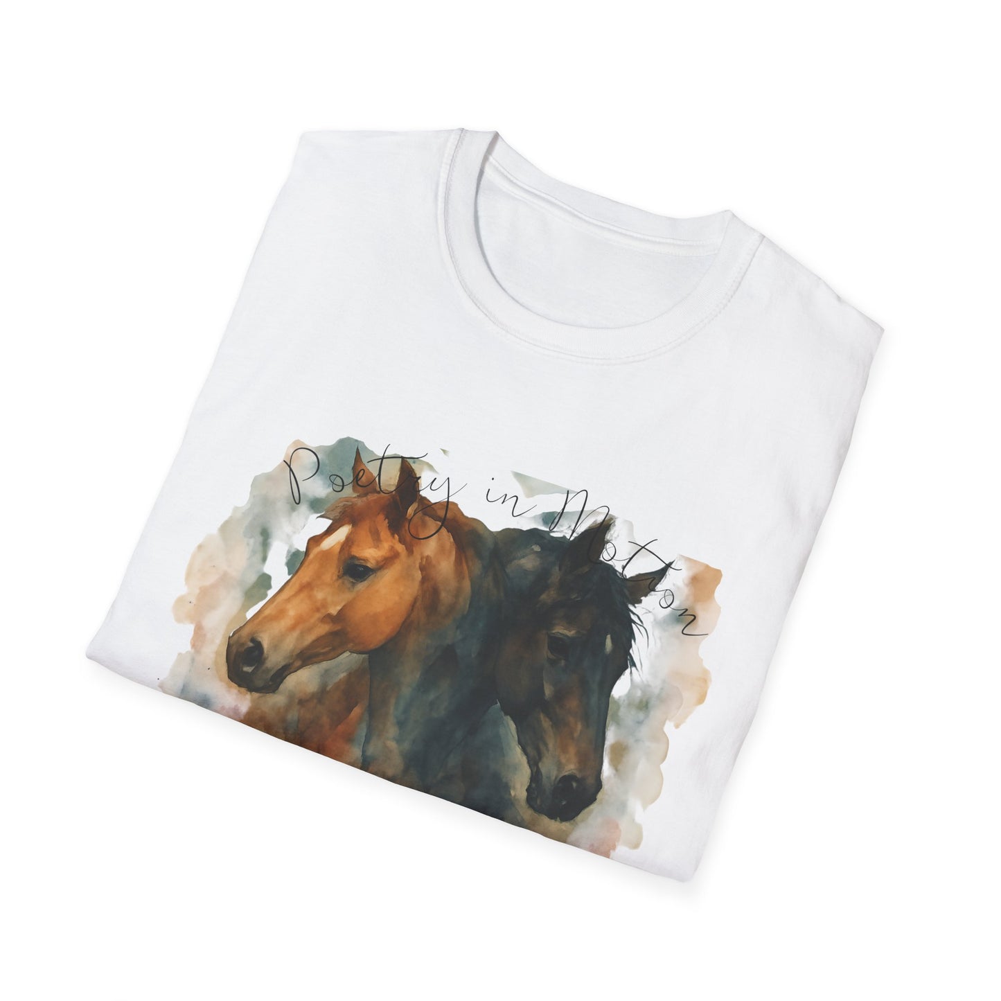 Poetry in Motion Horse T-Shirt Watercolor Horse Lover Shirt Artistic Equestrian Tee Gift for Women Unisex Soft style T-Shirt