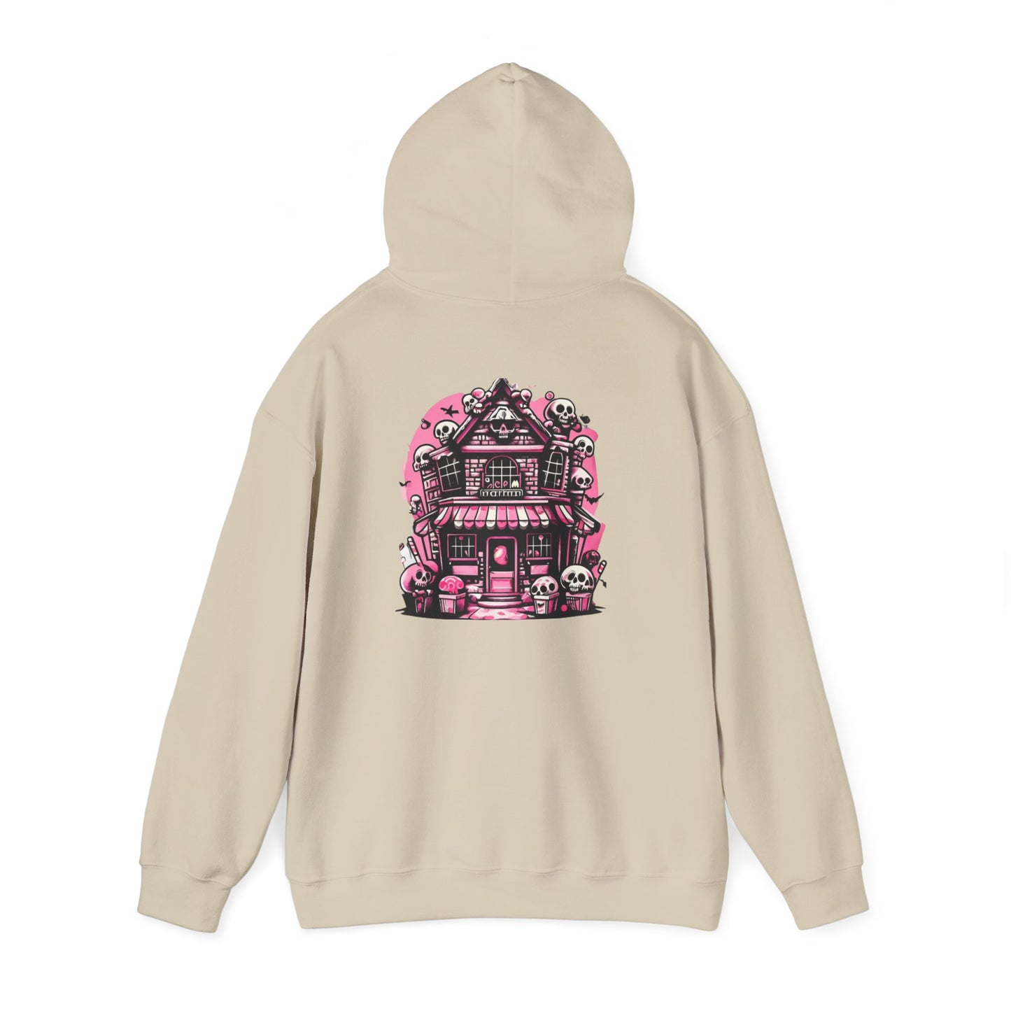 Haunted Candy Shop Hoodie Spooky Halloween Skull House Graphic Sweatshirt Unisex Heavy Blend™ Hooded Sweatshirt