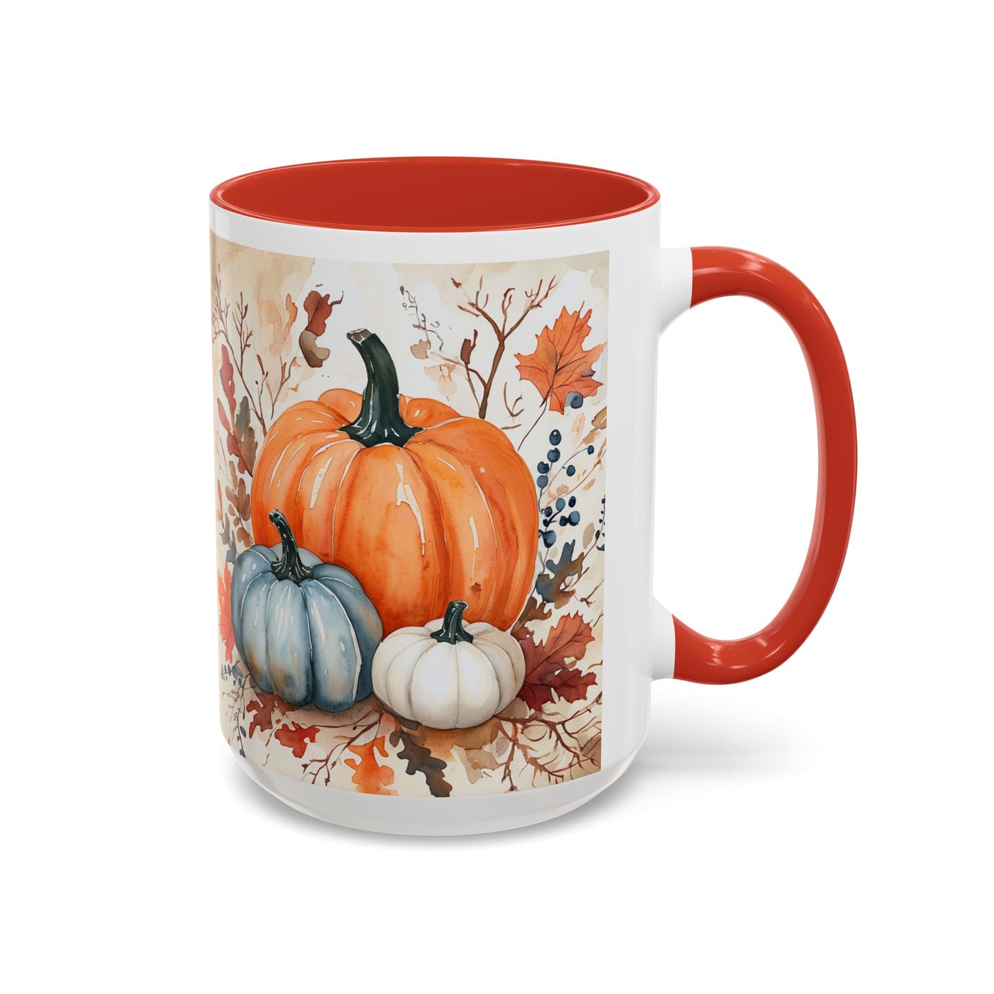Pumpkin Fall Mug, Autumn Harvest Coffee Cup with Rustic Pumpkin Design