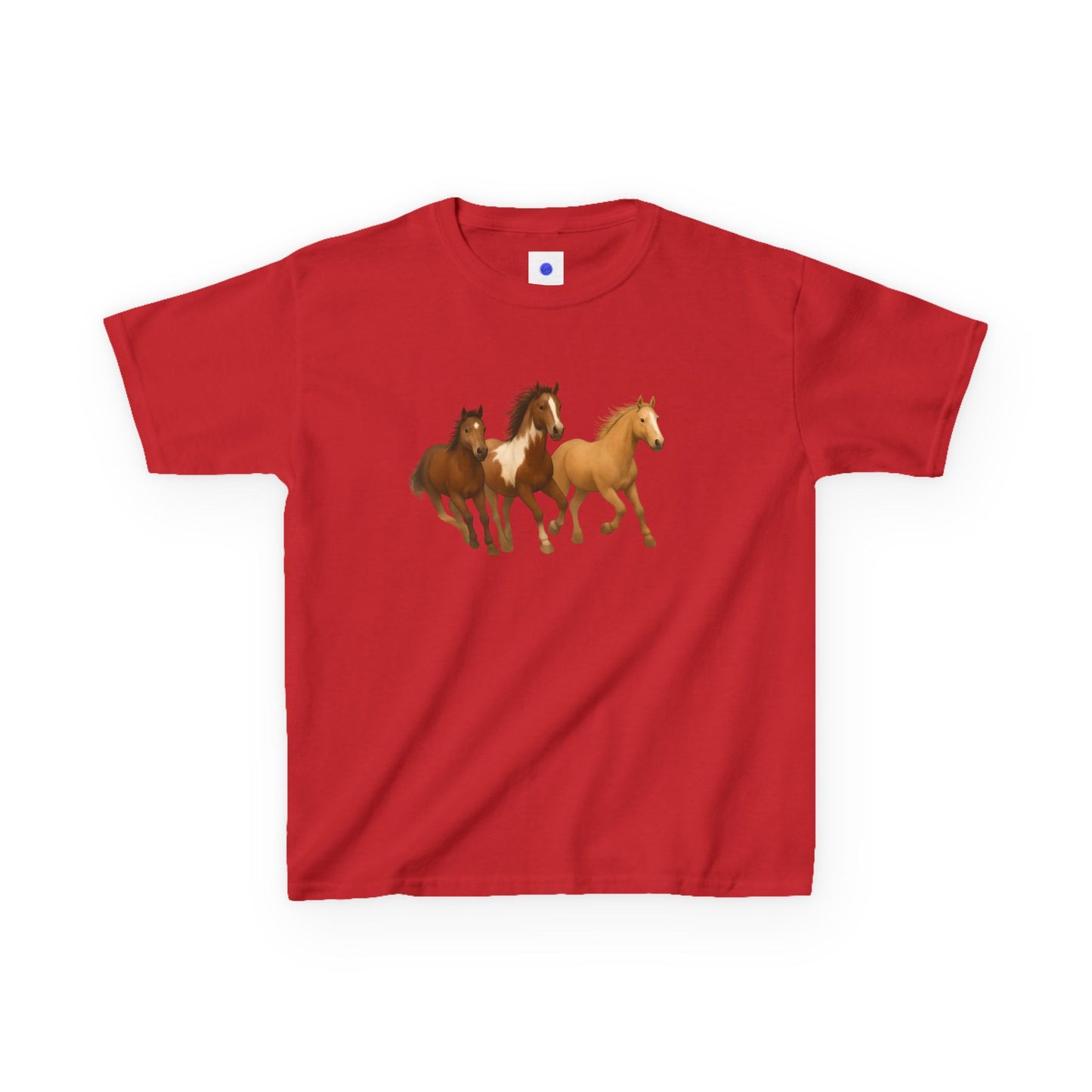 Kids Three Horse T shirt, Western, country, cute, Heavy Tee, fall, gallop, freedom