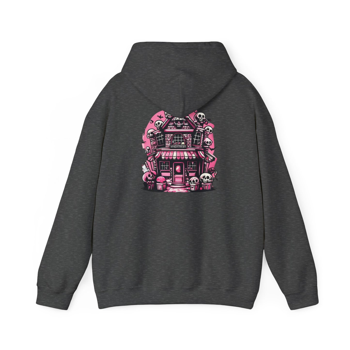 Haunted Candy Shop Hoodie Spooky Halloween Skull House Graphic Sweatshirt Unisex Heavy Blend™ Hooded Sweatshirt