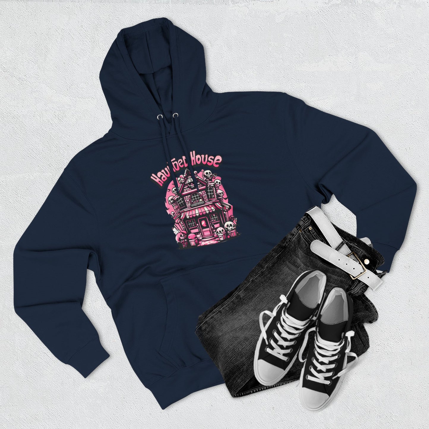 Haunted House Hoodie , Gothic Skull Graphic Halloween Sweatshirt
