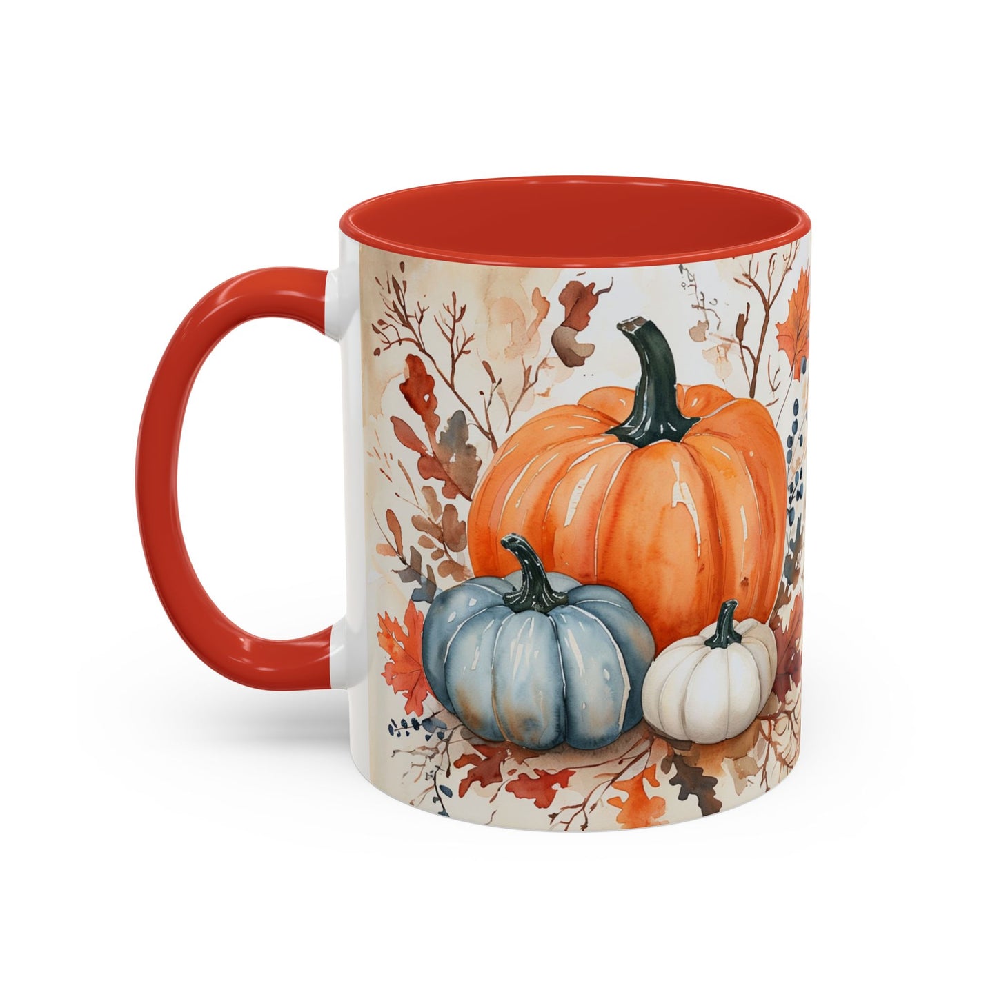 Pumpkin Fall Mug, Autumn Harvest Coffee Cup with Rustic Pumpkin Design