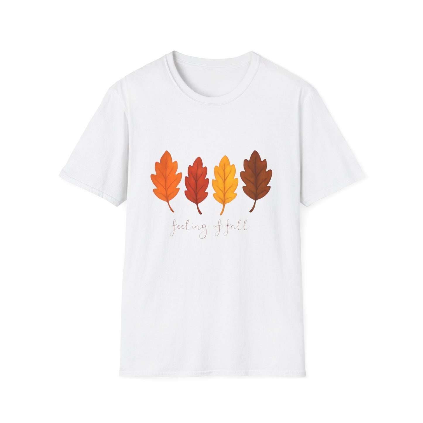 Feeling of Fall Leaves Shirt Cozy Autumn Graphic Tee Unisex Soft style T Shirt
