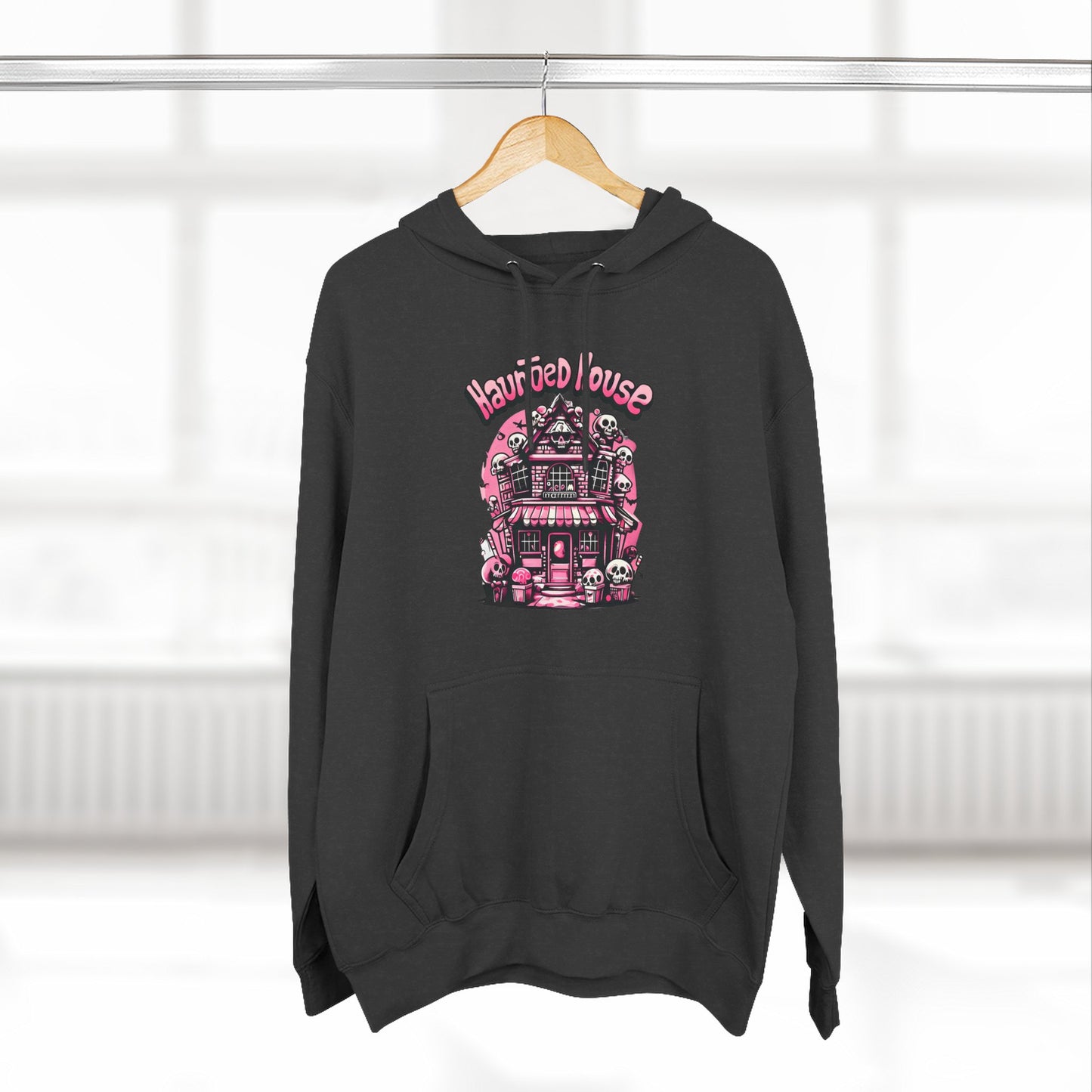 Haunted House Hoodie , Gothic Skull Graphic Halloween Sweatshirt
