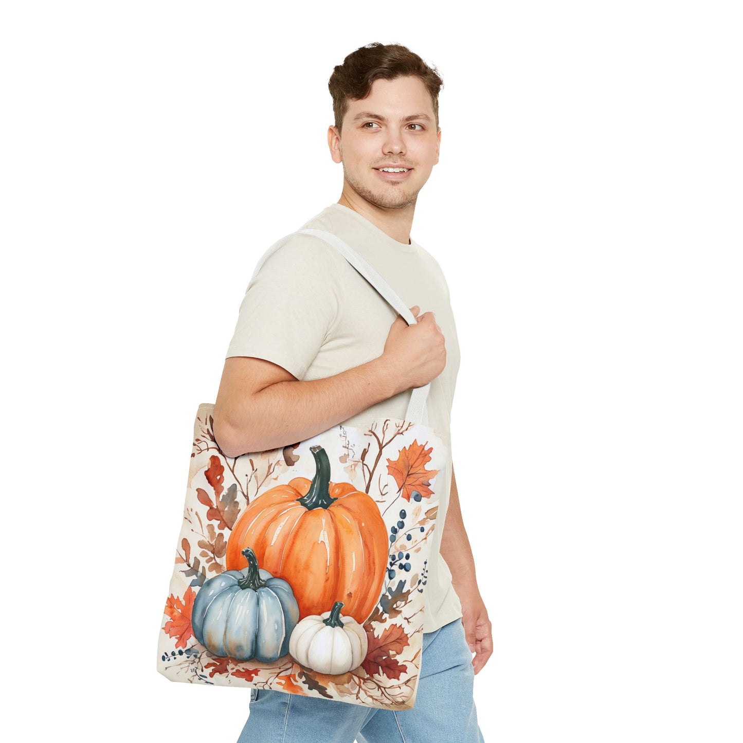 Pumpkin Harvest Tote Bag, Fall Farmhouse Autumn Market Bag