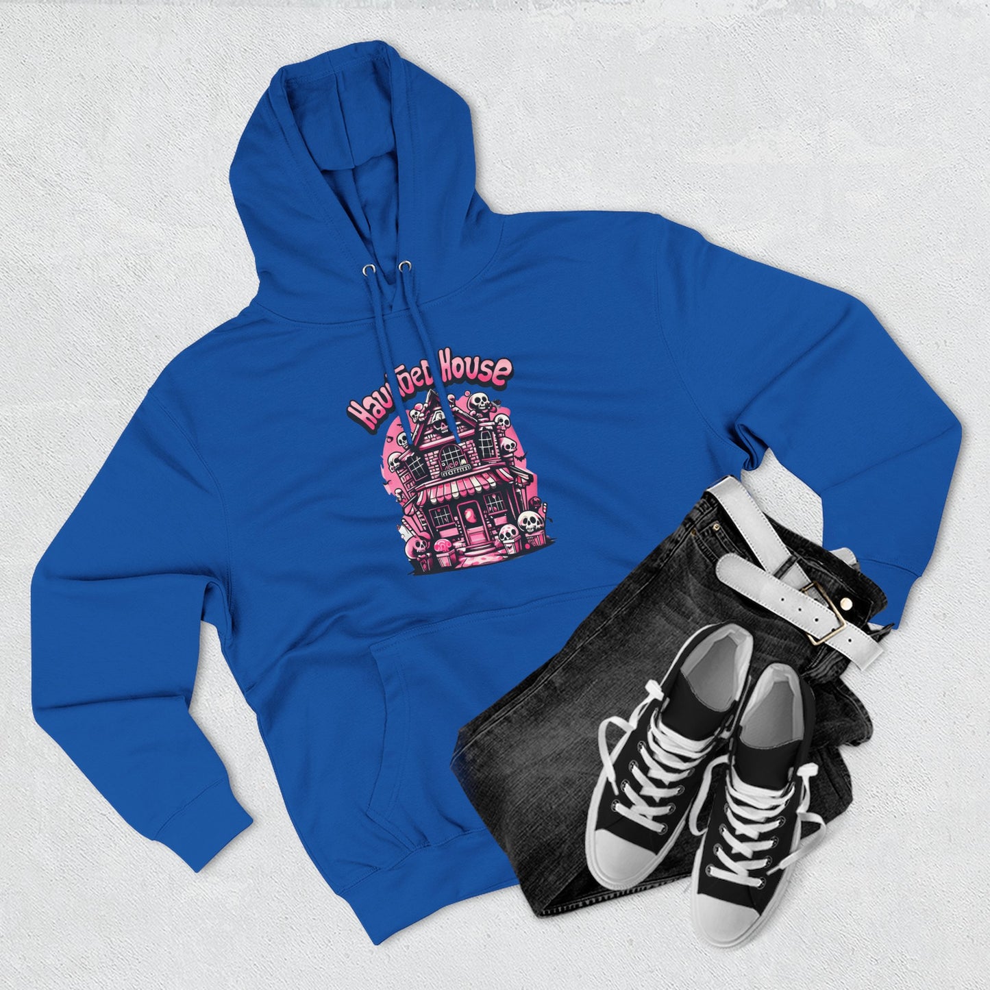Haunted House Hoodie , Gothic Skull Graphic Halloween Sweatshirt