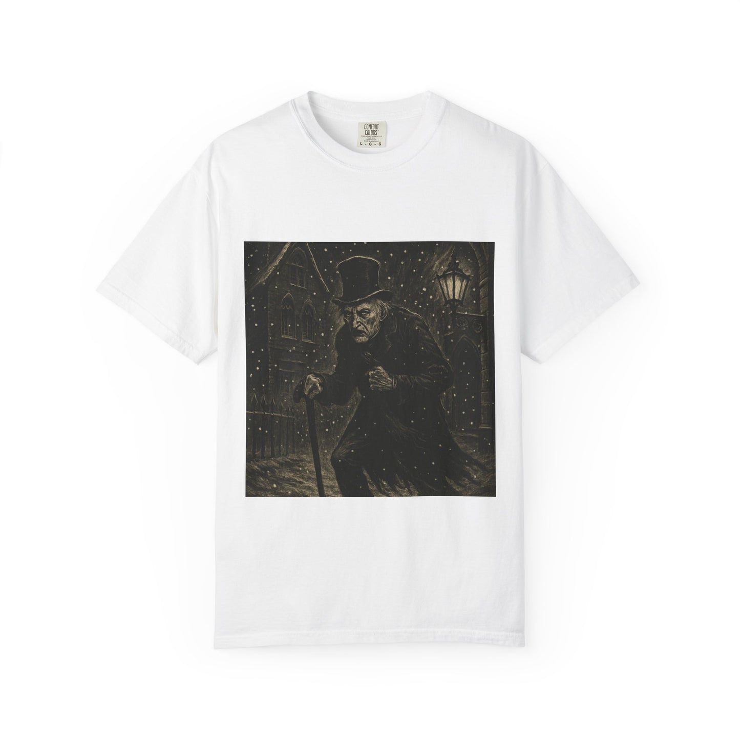 Gothic Scrooge T Shirt Dark Christmas Carol Shirt Vintage Haunted Dickens Tee Unisex Garment Dyed T shirt