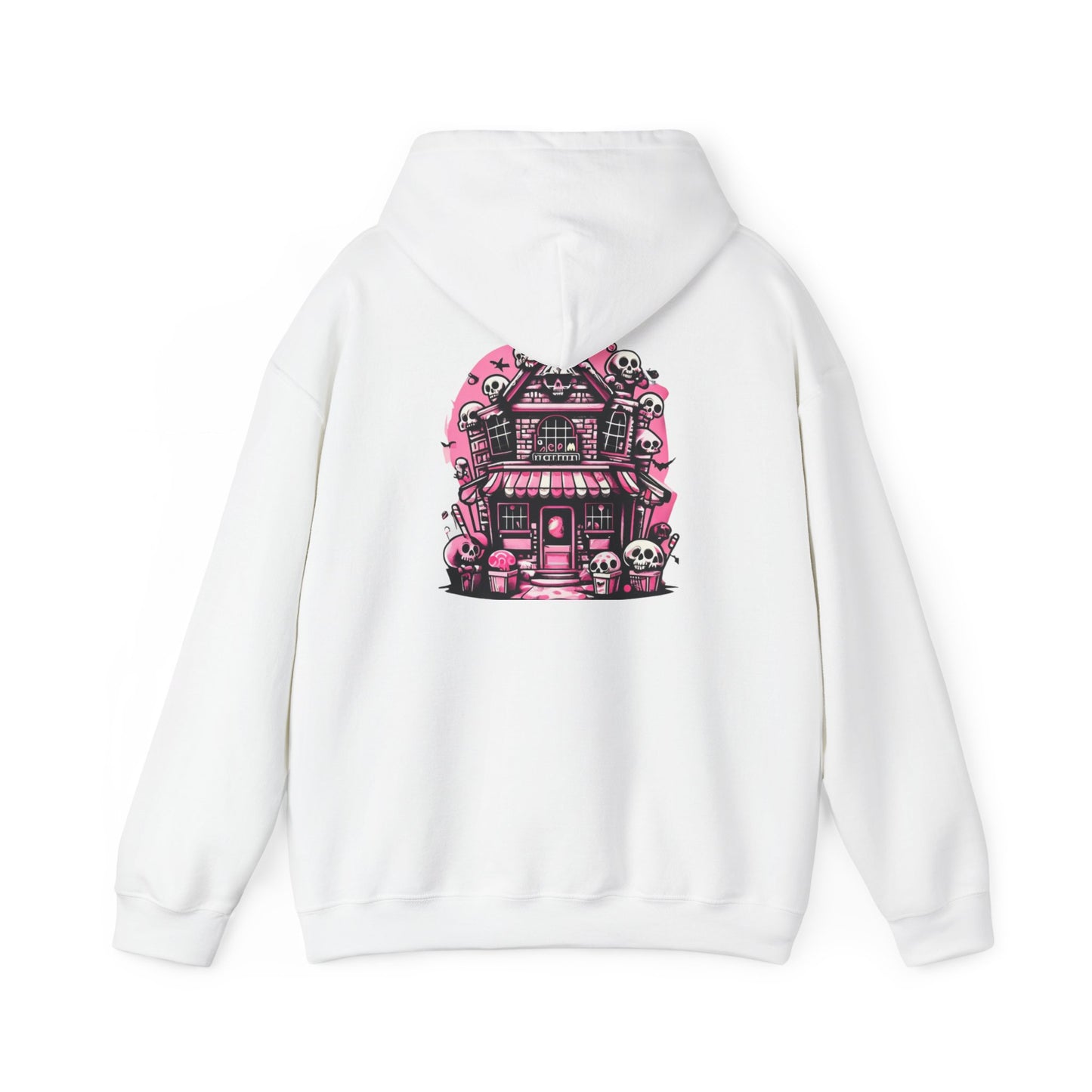 Haunted Candy Shop Hoodie Spooky Halloween Skull House Graphic Sweatshirt Unisex Heavy Blend™ Hooded Sweatshirt