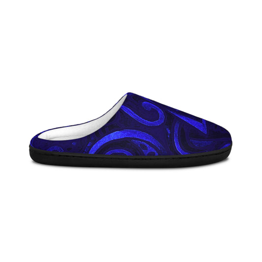 Abstract Blue Swirl Indoor Slippers | Cozy House Shoes