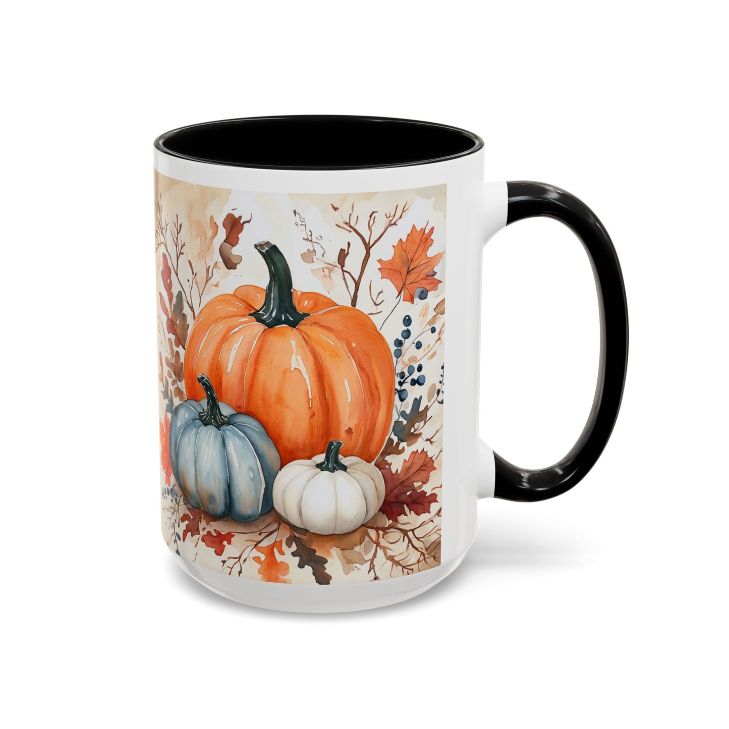 Pumpkin Fall Mug, Autumn Harvest Coffee Cup with Rustic Pumpkin Design