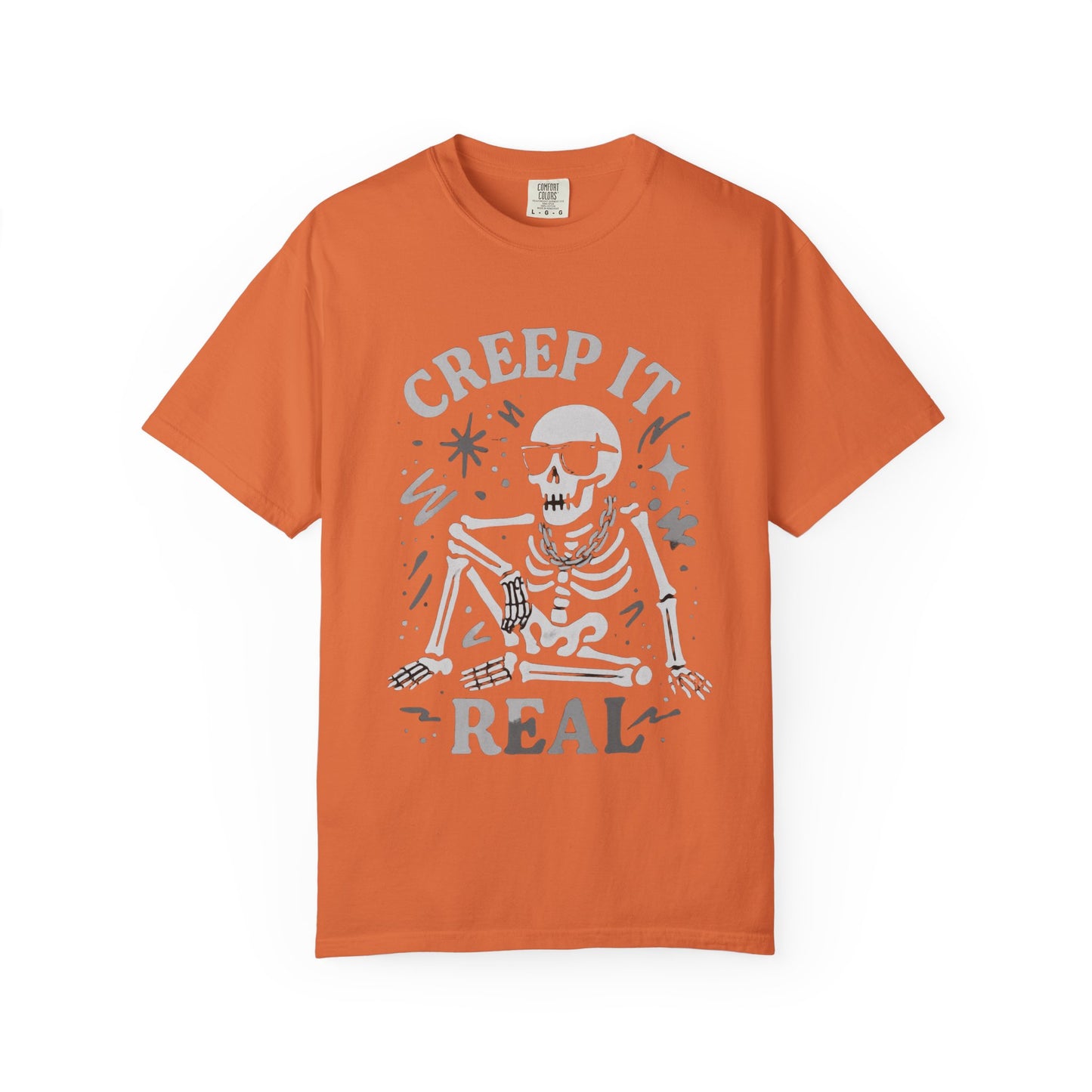 Creep It Real Skeleton T Shirt Funny Urban Halloween Graphic Tee Unisex Black Spooky T Shirt Unisex Garment Dyed Tshirt Men Women