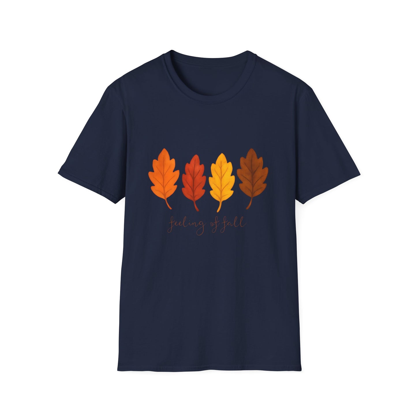 Feeling of Fall Leaves Shirt Cozy Autumn Graphic Tee Unisex Soft style T Shirt