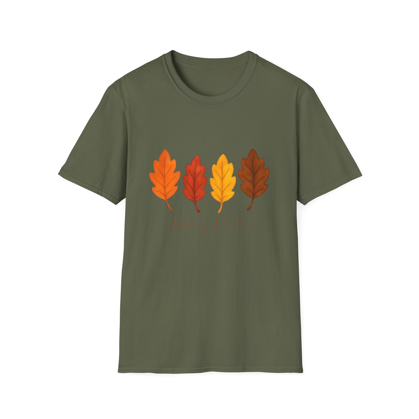 Feeling of Fall Leaves Shirt Cozy Autumn Graphic Tee Unisex Soft style T Shirt