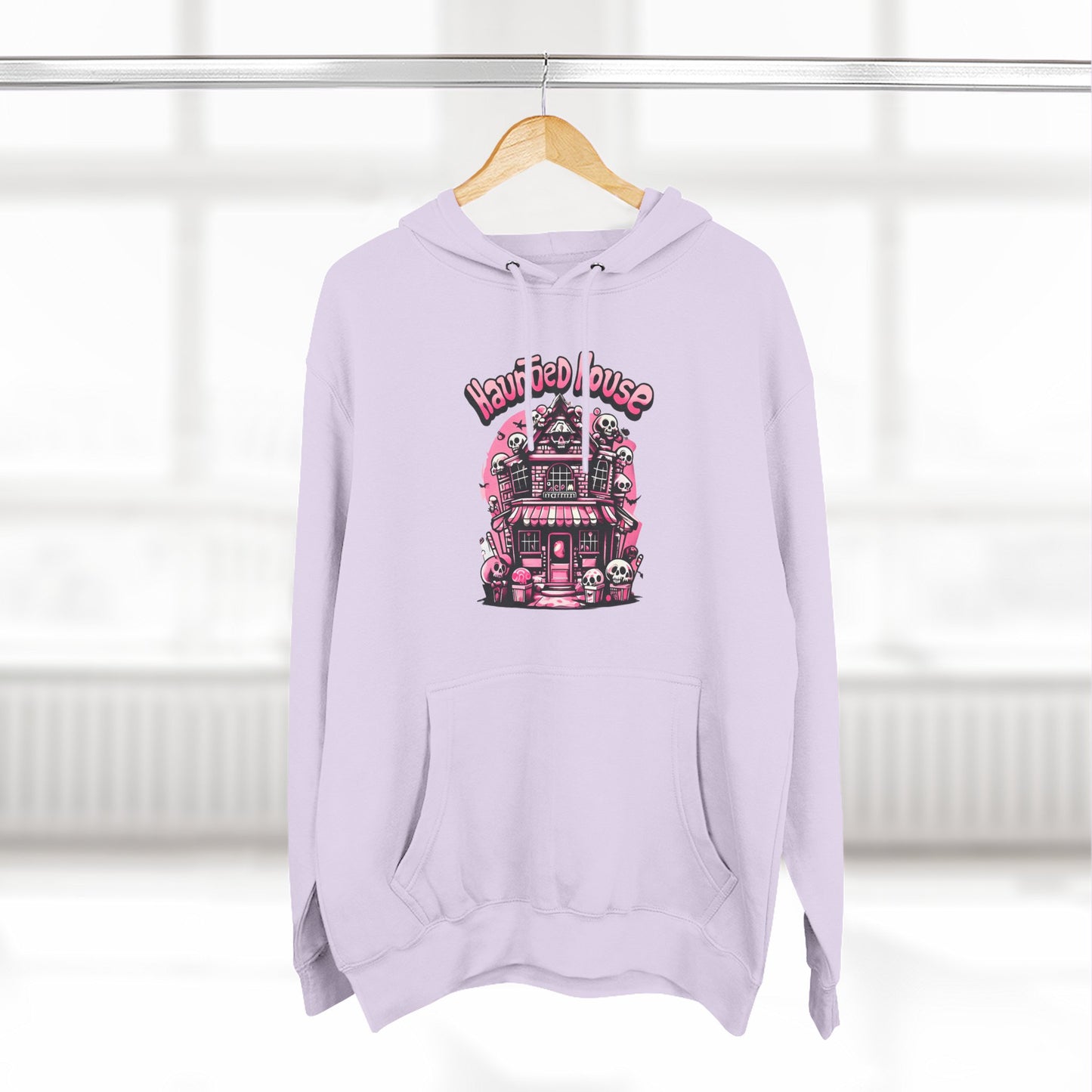 Haunted House Hoodie , Gothic Skull Graphic Halloween Sweatshirt