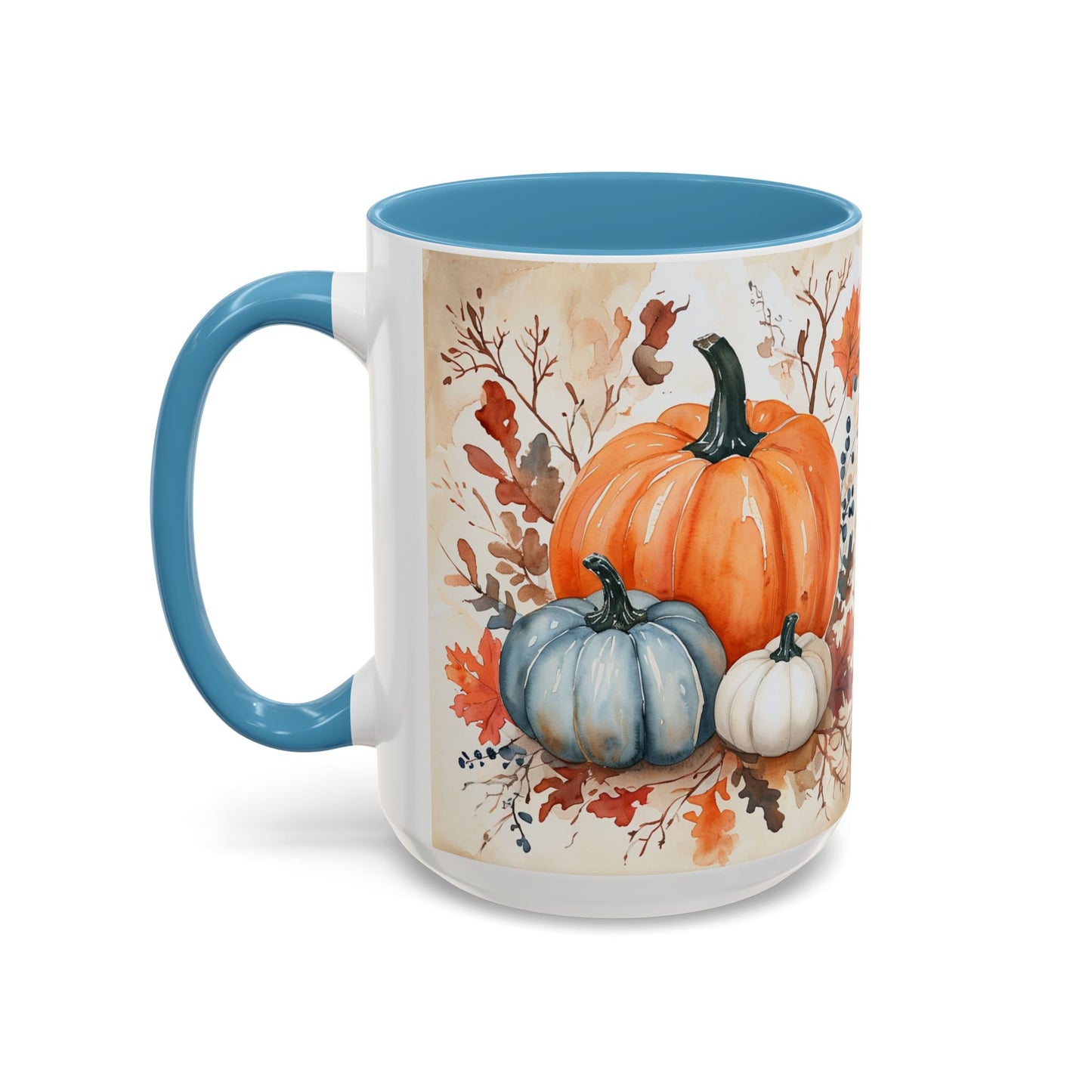 Pumpkin Fall Mug, Autumn Harvest Coffee Cup with Rustic Pumpkin Design